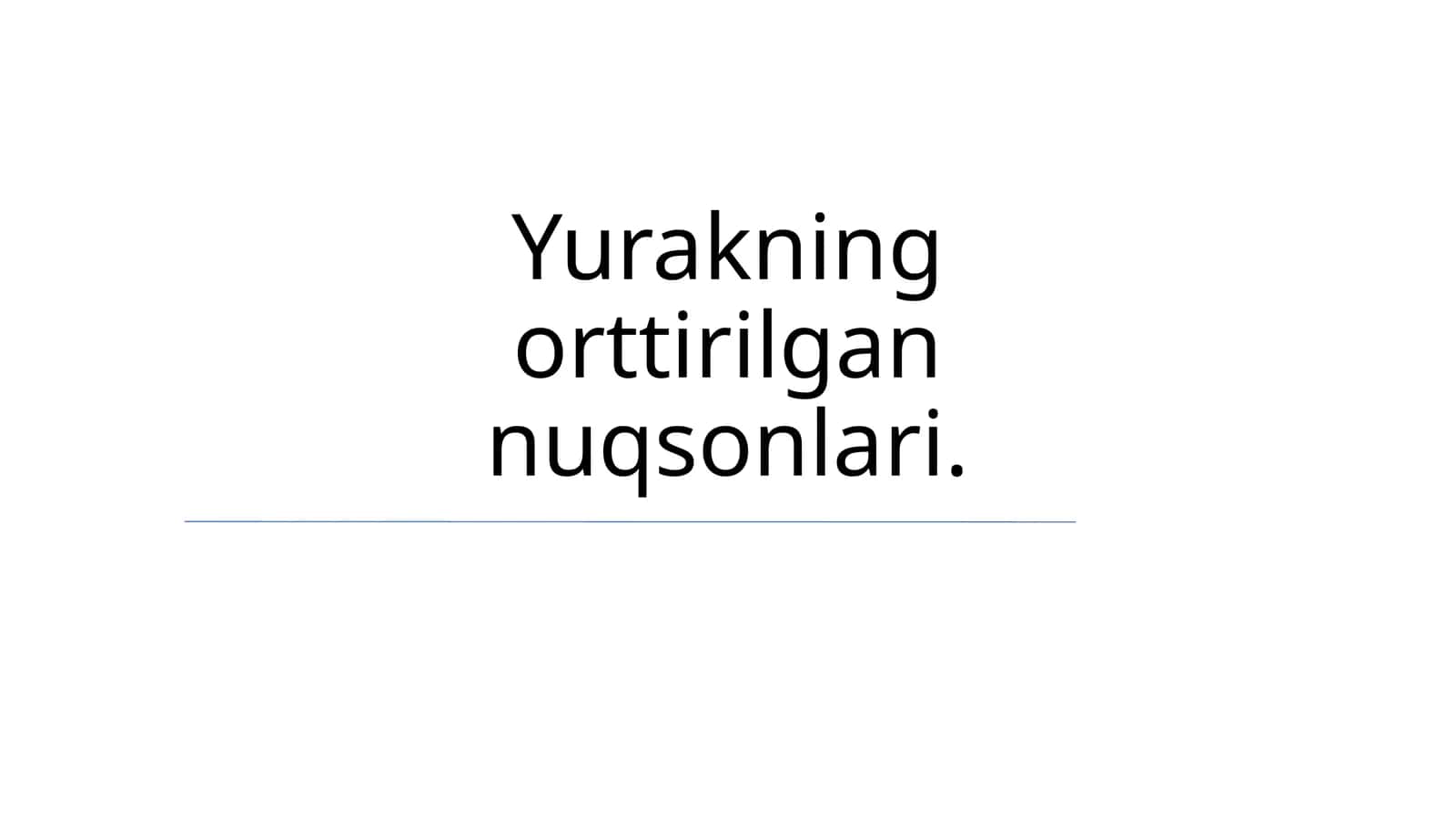 Yurakning orttirilgan nuqsonlari 1