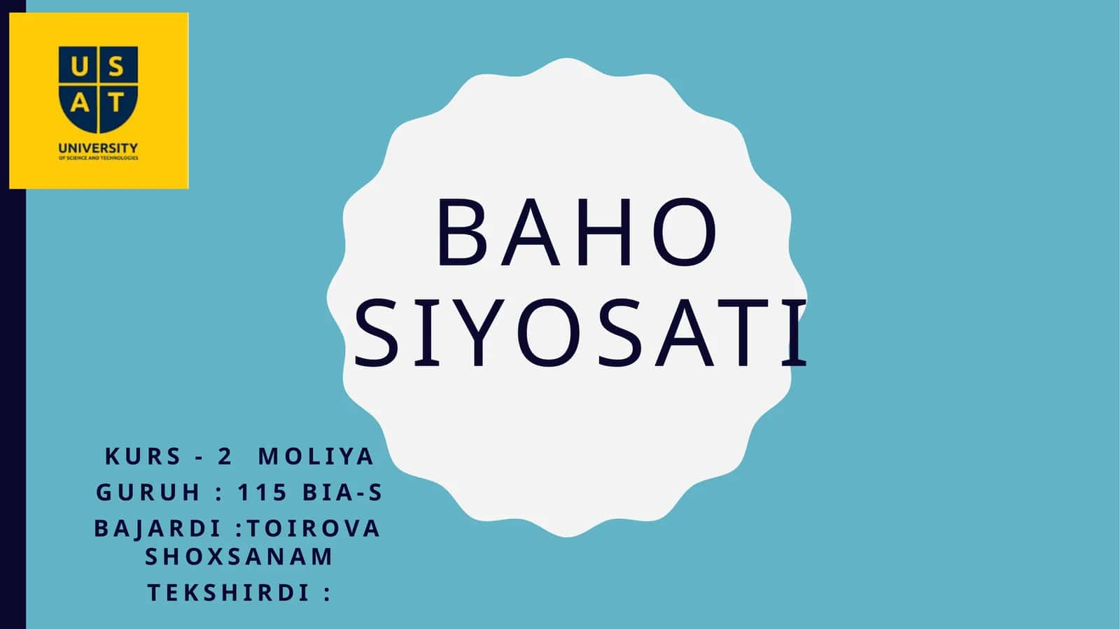 Baho Siyosati 1