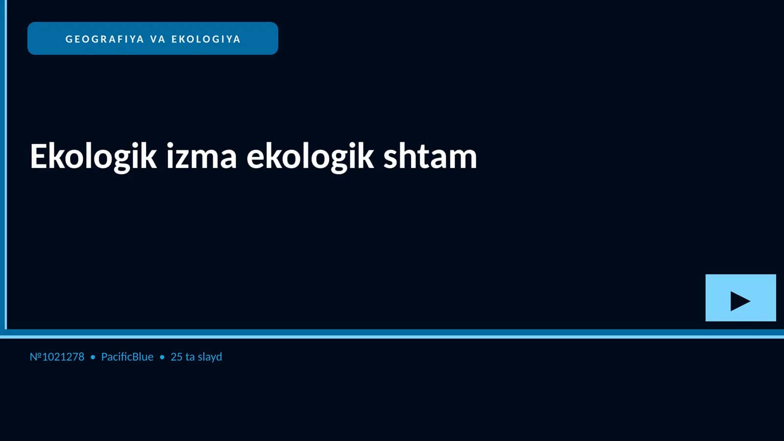 Ekologik izma ekologik shtam 1