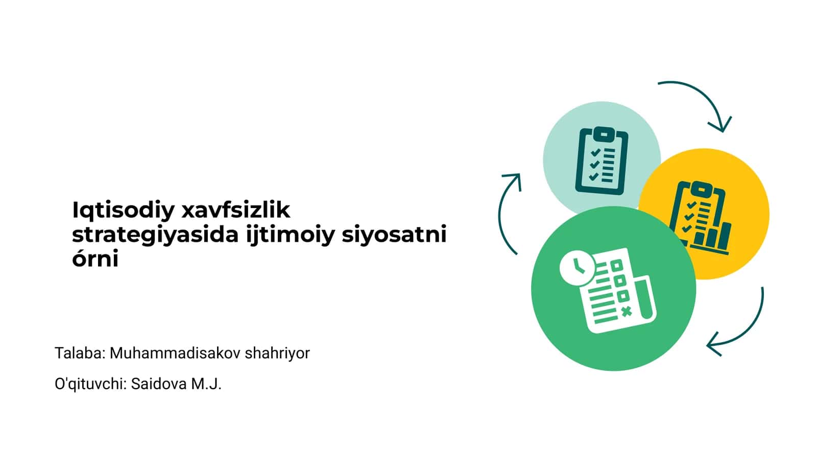 Iqtisodiy xavfsizlik strategiyasida ijtimoiy siyosatni órni 1
