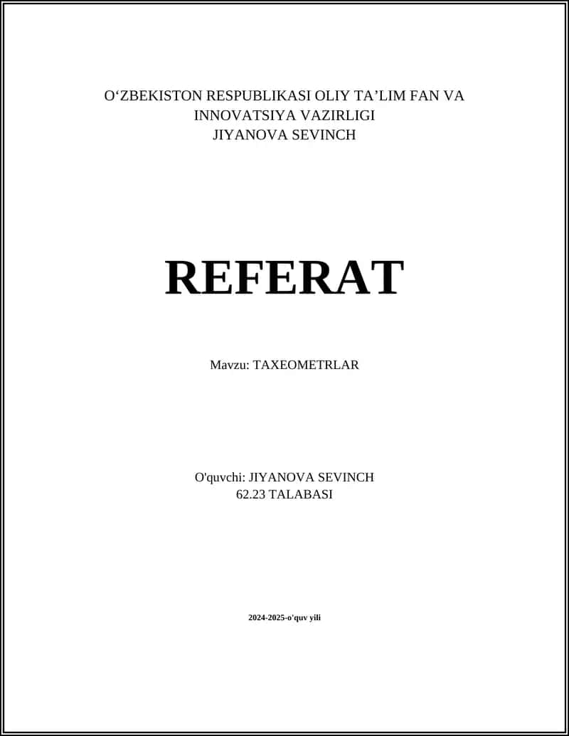 TAXEOMETRLAR 1