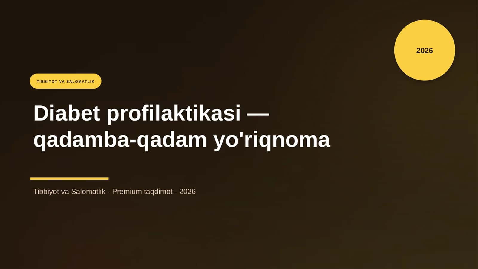 Diabet profilaktikasi — qadamba-qadam yo'riqnoma 1