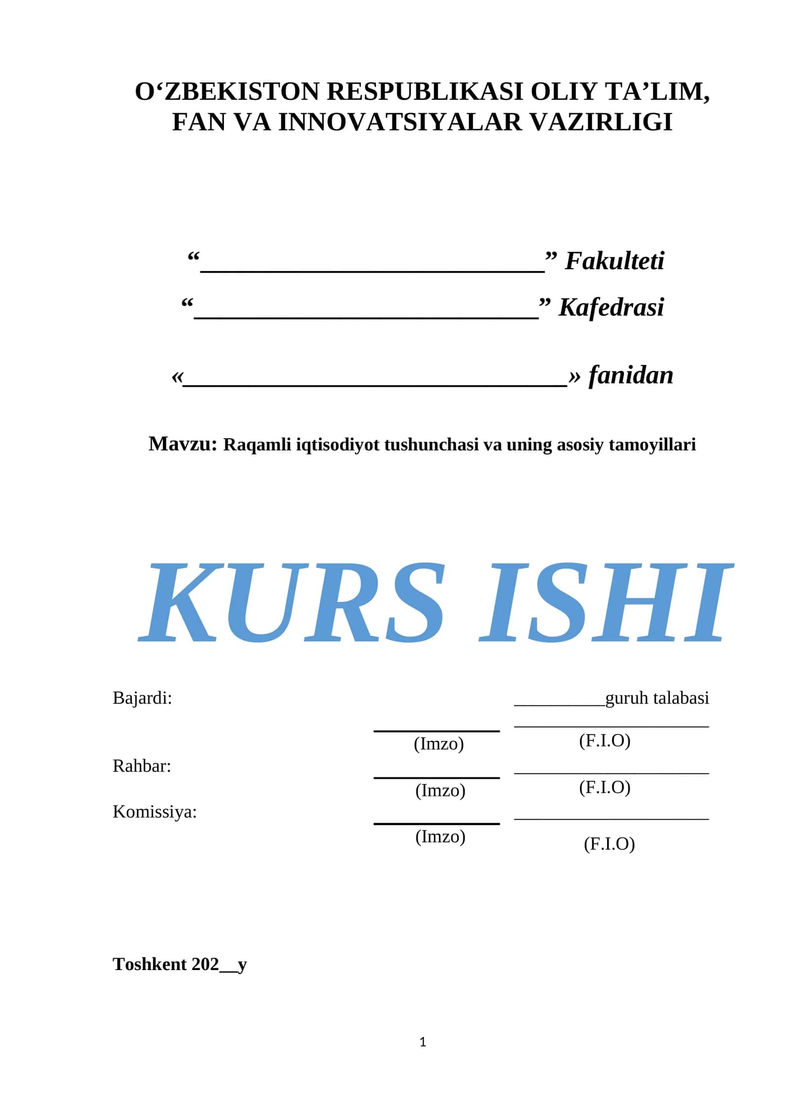Raqamli iqtisodiyot tushunchasi va uning asosiy tamoyillari 1