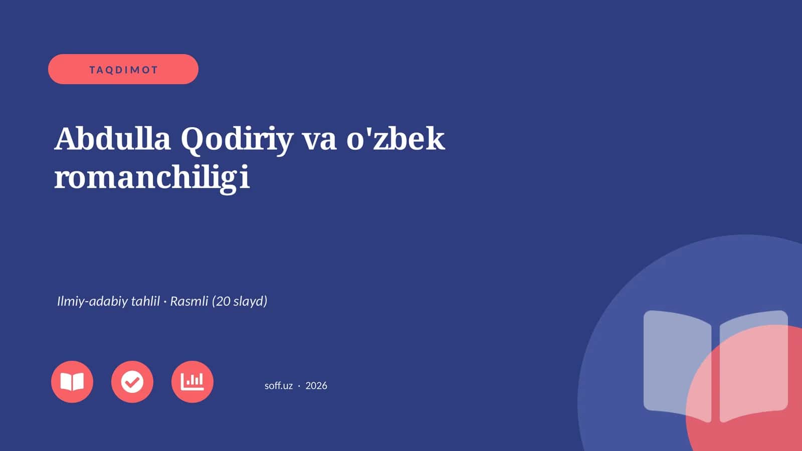 Abdulla Qodiriy va o'zbek romanchiligi 1