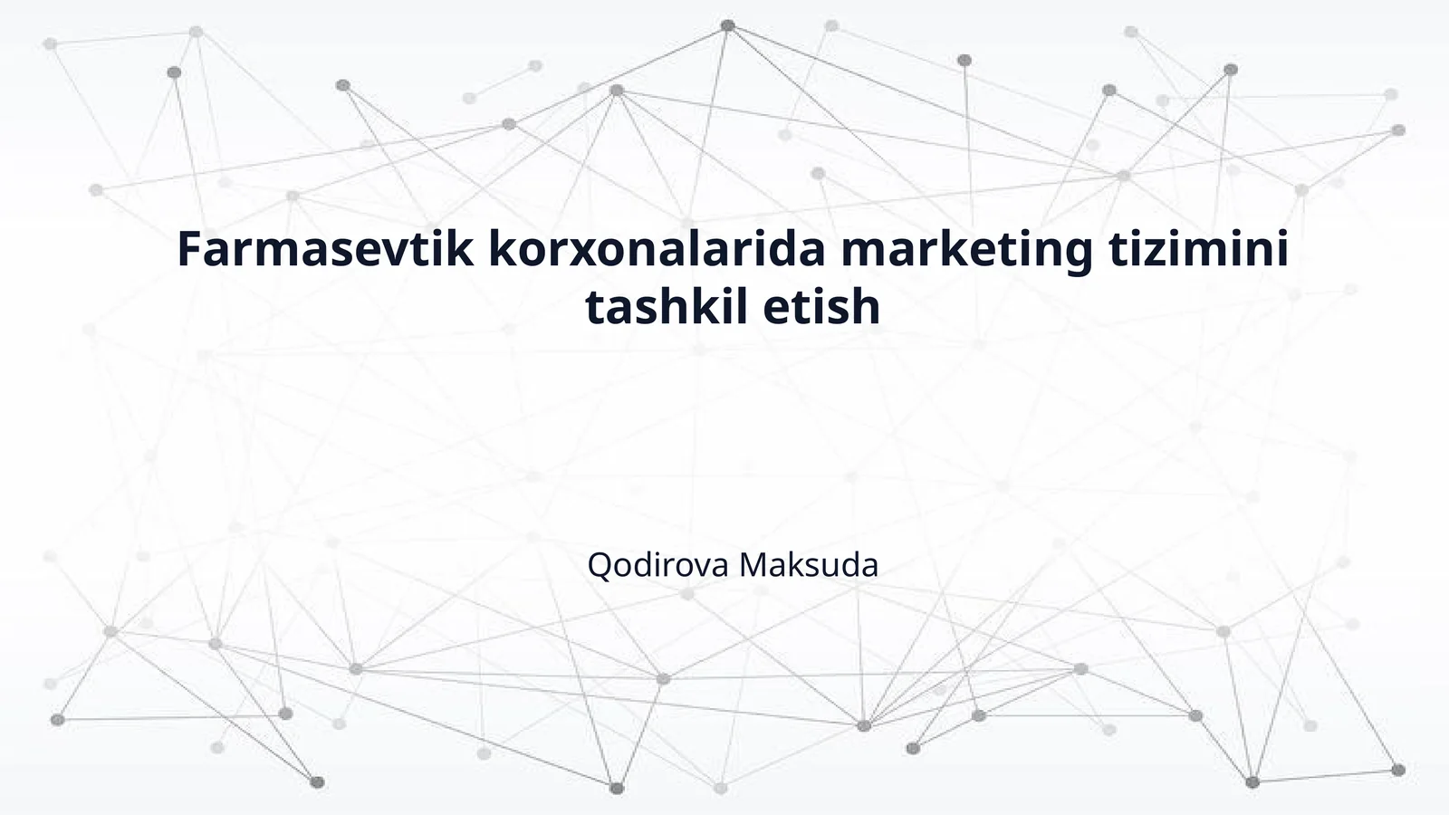 Farmasevtik korxonalarida marketing tizimini tashkil etish 1