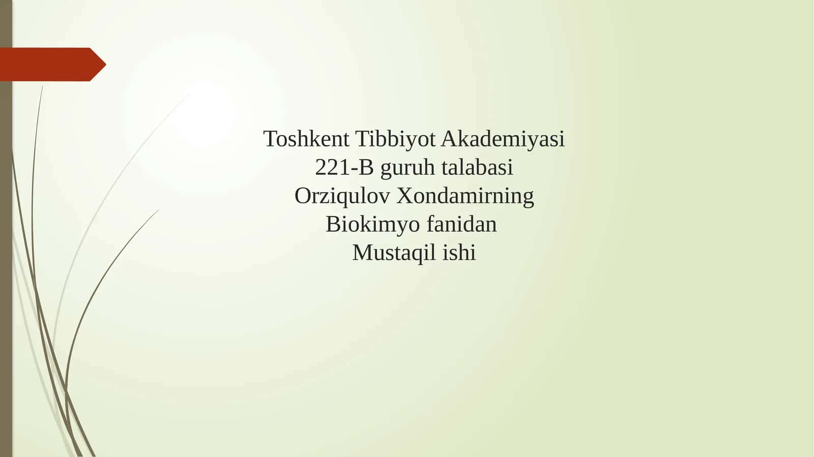 Keratinfosfokinazaning izoshakllari va ularni aniqlashning klinik ahamiyati. Miopatiyalar. Mushaklarning innervatsiyasi. Miokard infarktining ertavakechki biokimyoviy tashxisi 1