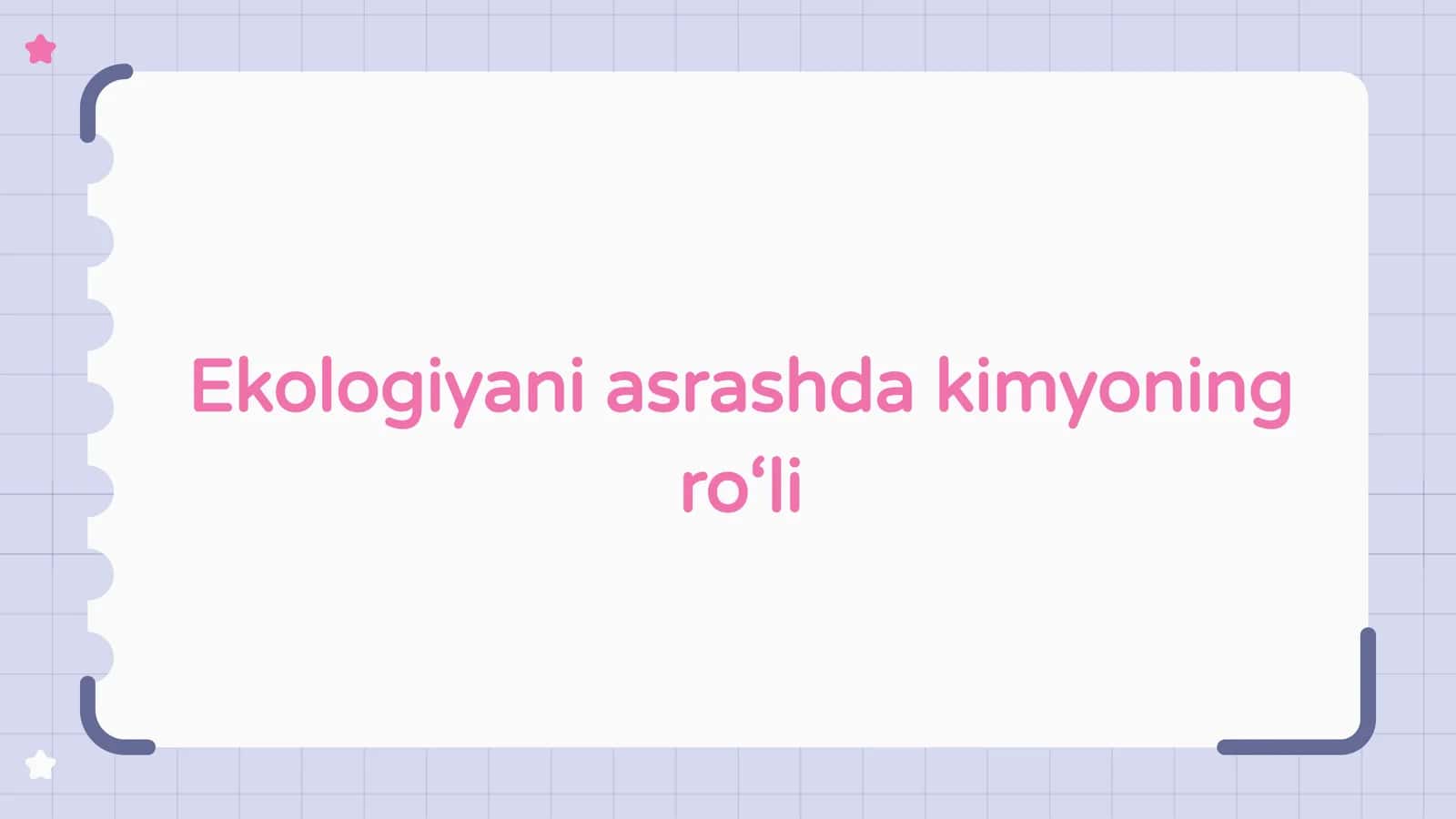 Kimyo va ekologiya 1