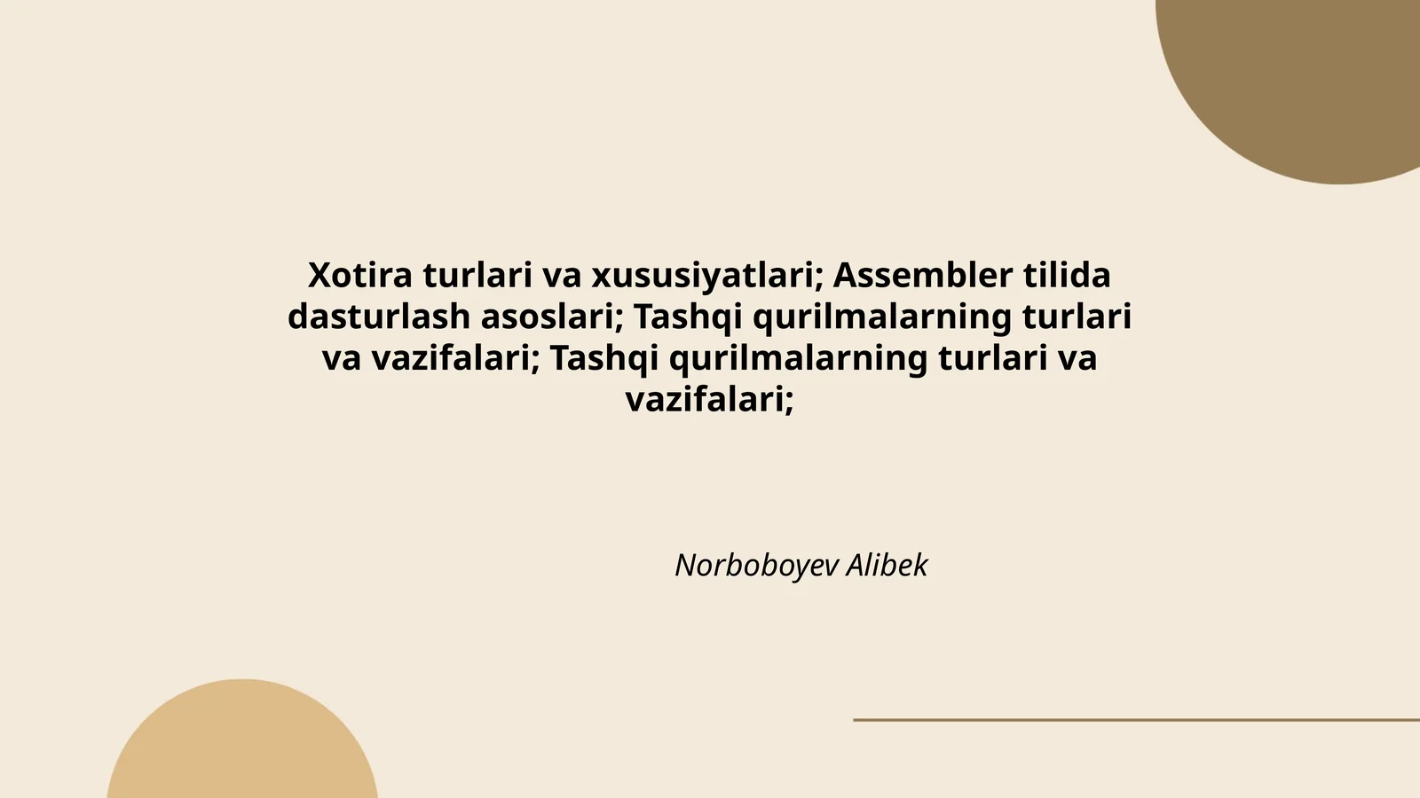 Assembler tilida dasturlash asoslari 1
