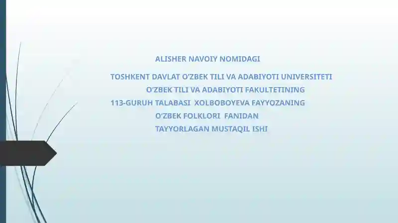 Marosim folklori oilaviy va mavsumiy marosimlar janr xusussiyatlari