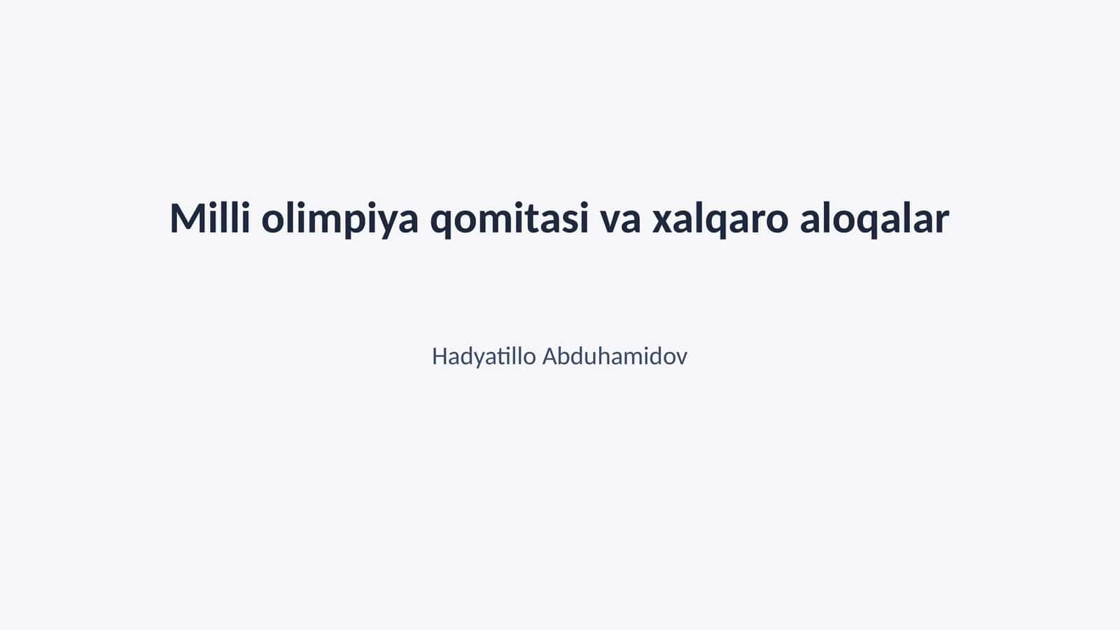 Milli olimpiya qomitasi va xalqaro aloqalar 1