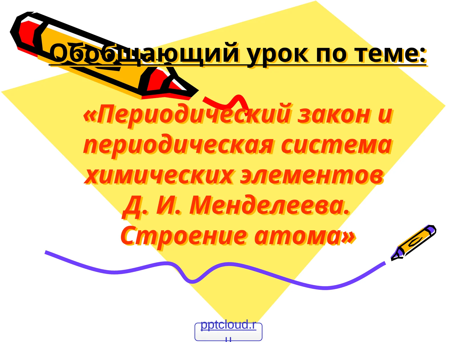 Обобщающий урок по теме:«Периодический закон и периодическая система химических элементовД. И. Менделеева.Строение атома» 1