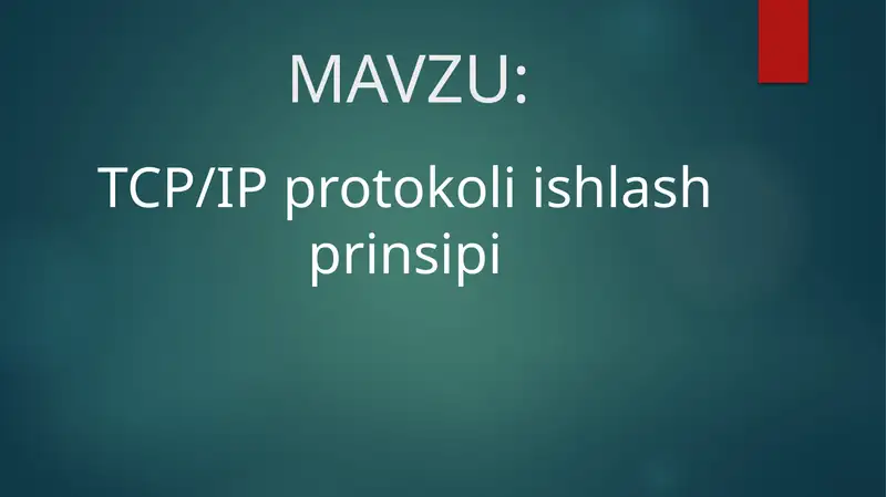TCP/IP protokoli ishlash prinsipi 1