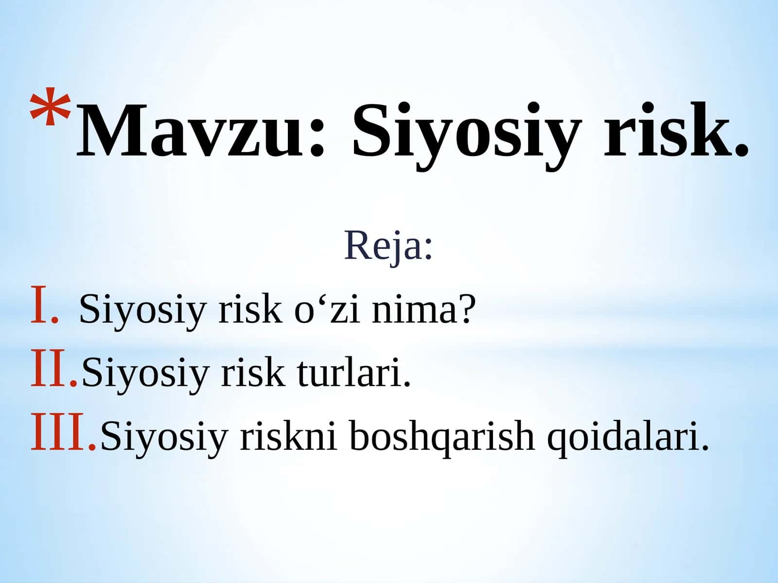 Siyosiy risk. 1