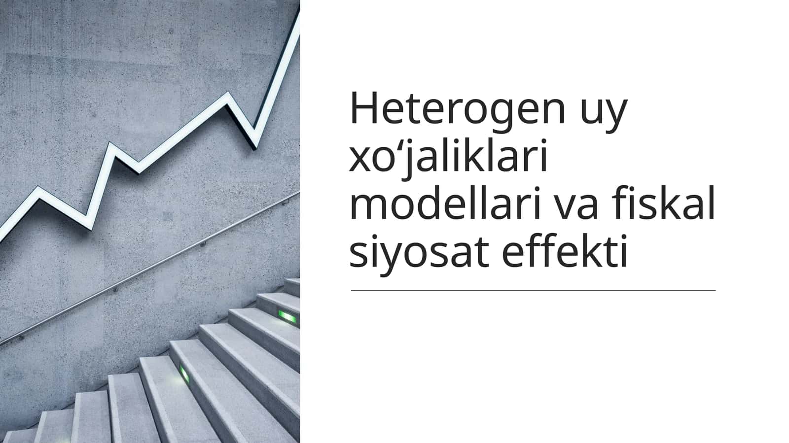 Heterogen uy xo‘jaliklari modellari va fiskal siyosat effekti 1
