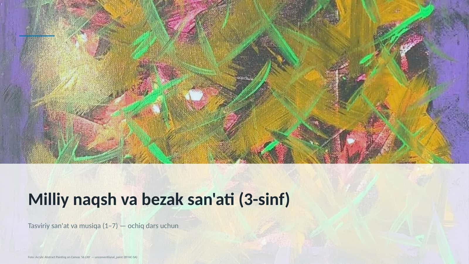 Milliy naqsh va bezak san'ati (3-sinf) 1