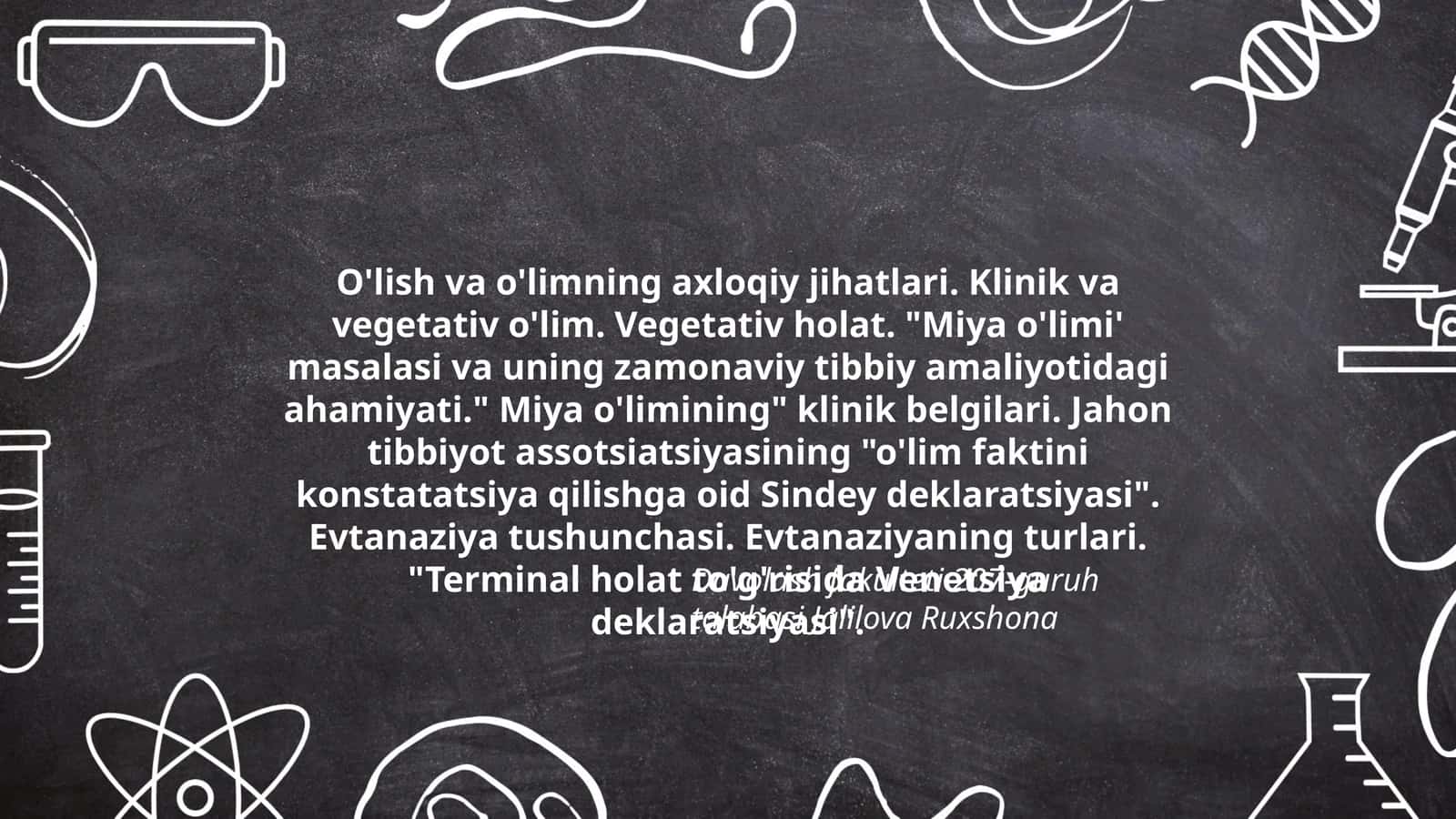 O'lish va o'limning axloqiy jihatlari 1