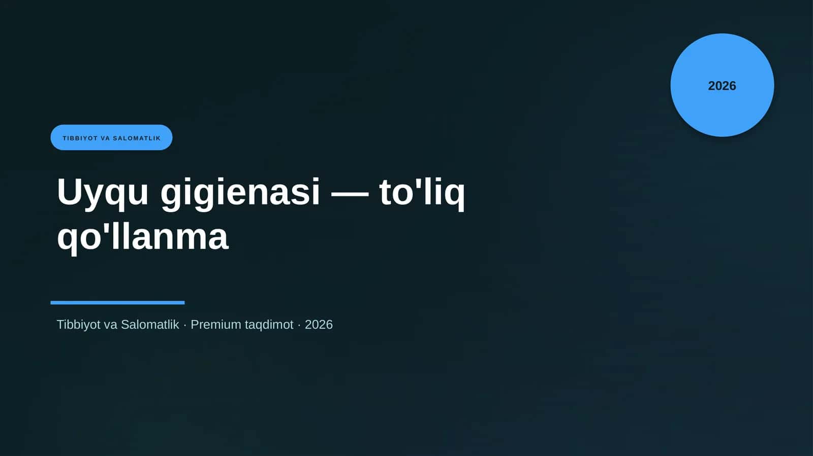 Uyqu gigienasi — to'liq qo'llanma 1