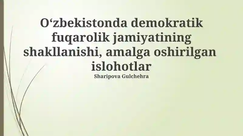 Fuqarolik Jamiyatining Shakllanishi va Asosiy Tamoyillari