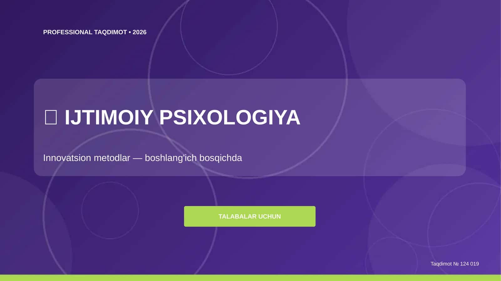 Ijtimoiy psixologiya: innovatsion metodlar (boshlang'ich bosqichda) [talabalar uchun] 1