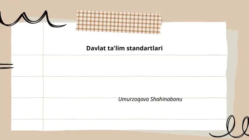 Davlat ta'lim standartlari 1