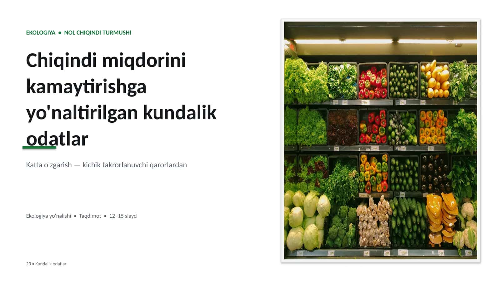 Kundalik odatlar 1