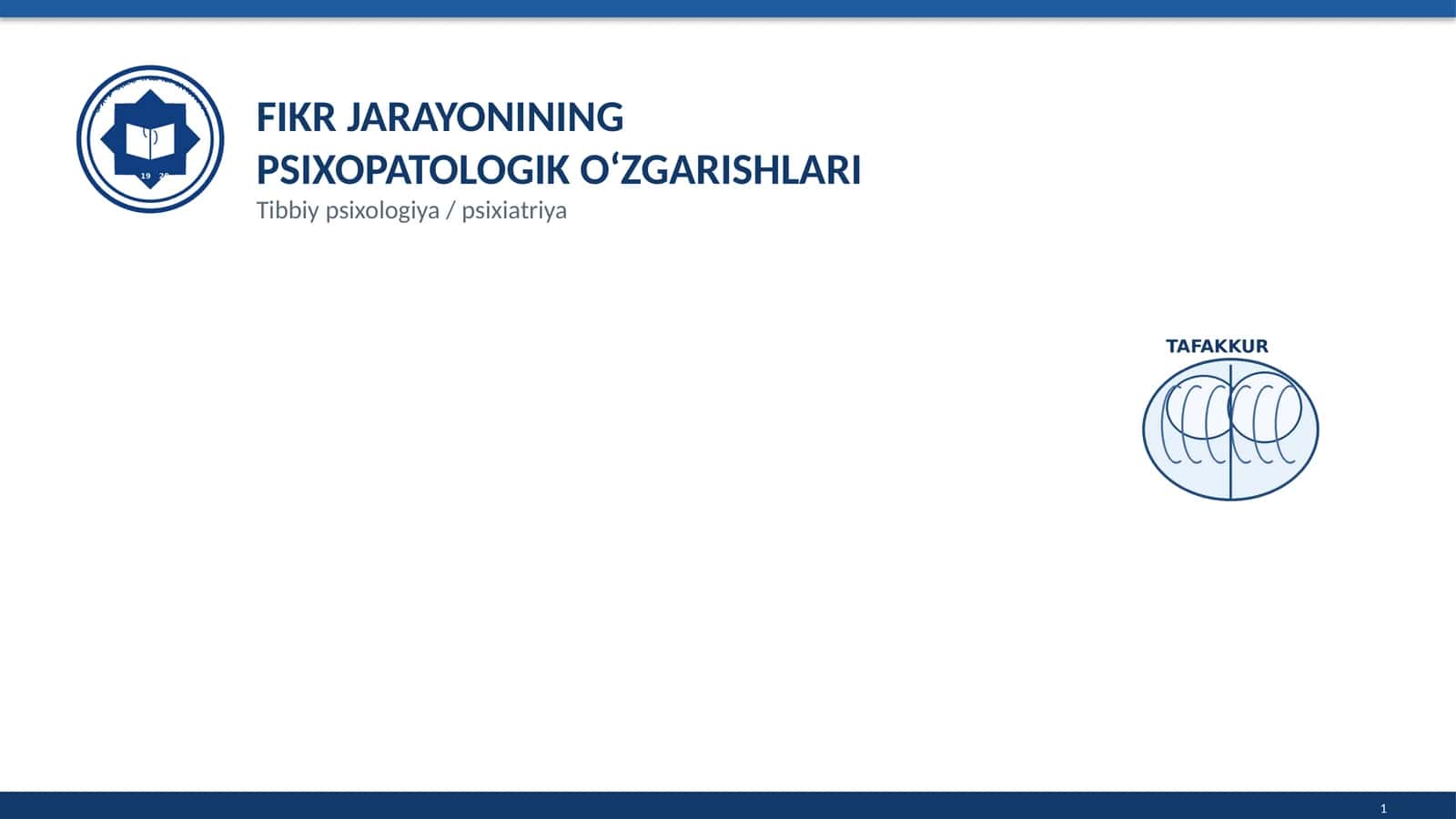 FIKR JARAYONINING PSIXOPATOLOGIK O‘ZGARISHLARI 1