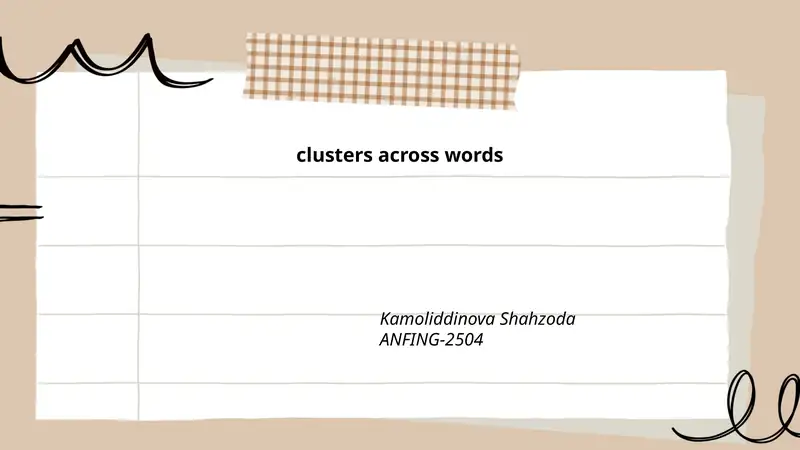 Word-boundary consonant clusters 1