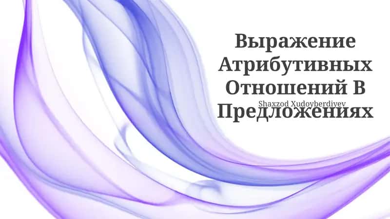 Выражение Атрибутивных Отношений В Предложениях 1