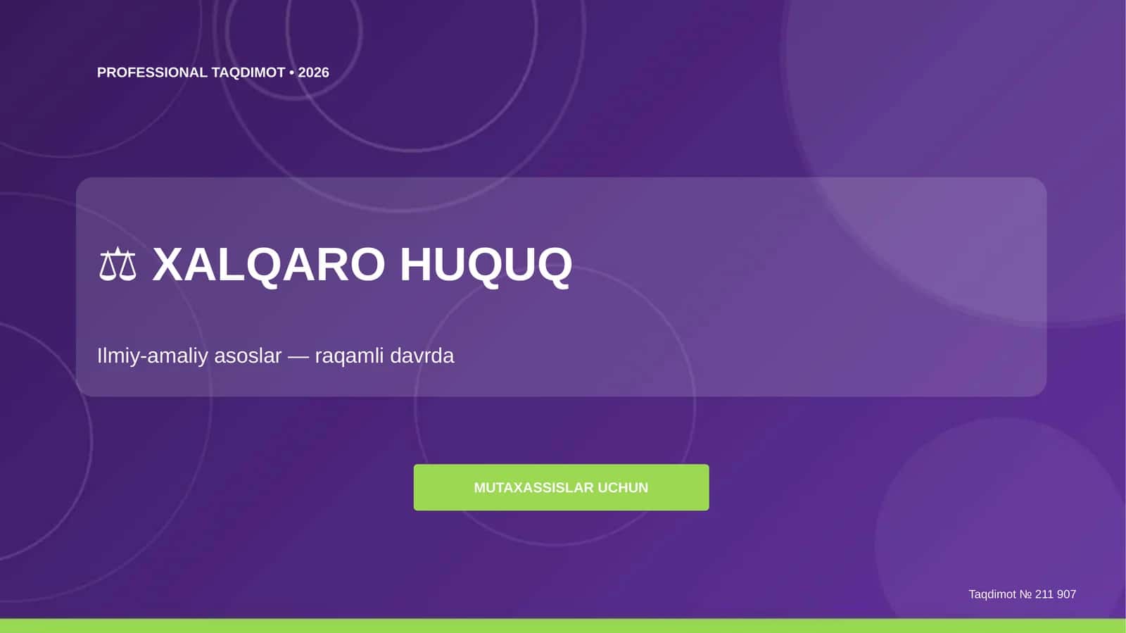 Xalqaro huquq: ilmiy-amaliy asoslar 1