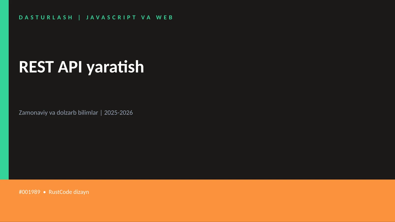 REST API yaratish 1