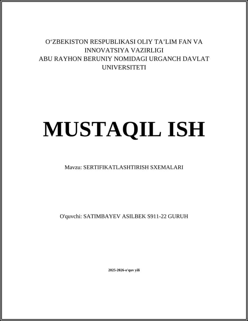 SERTIFIKATLASHTIRISH SXEMALARI 1