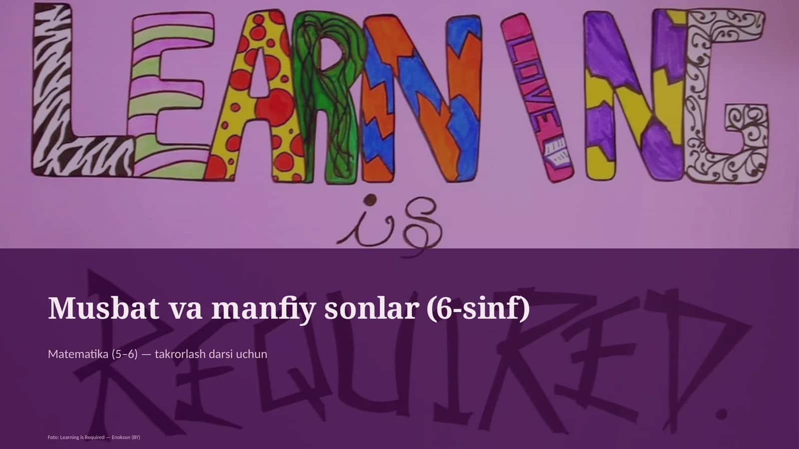 Musbat va manfiy sonlar (6-sinf) 1