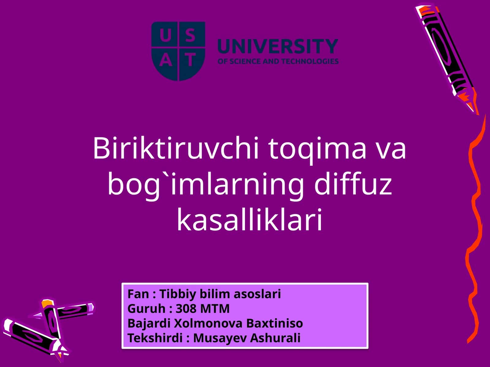 Biriktiruvchi toqima va bog'imlarning diffuz kasalliklari 1