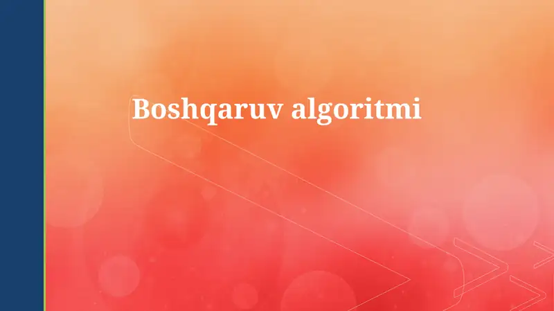 Boshqaruv algoritmi 1