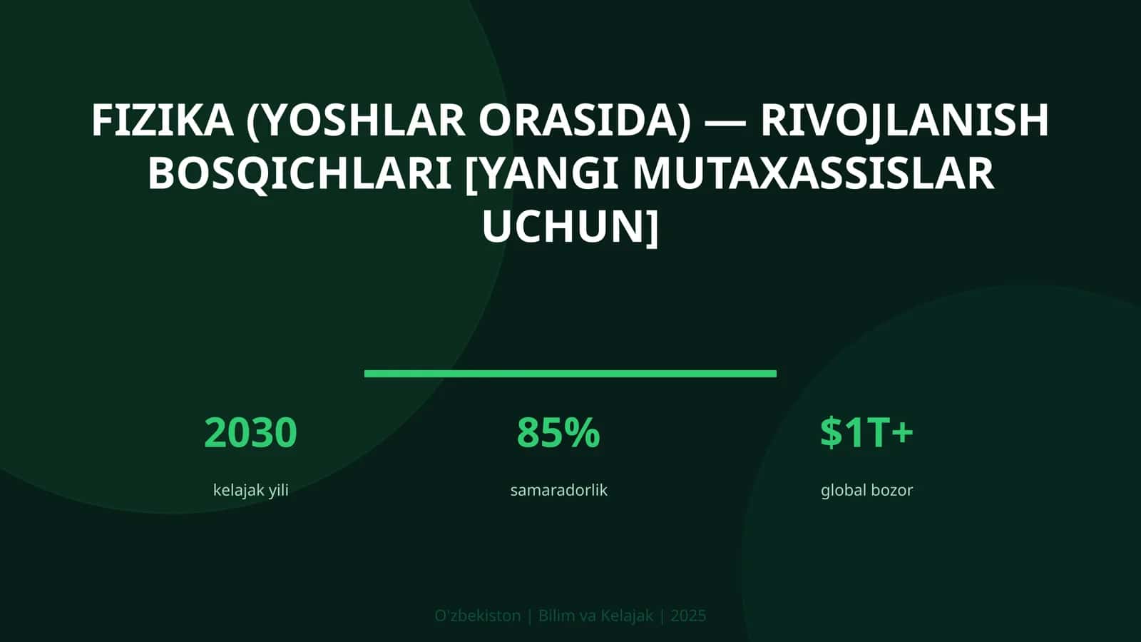 FIZIKA (YOSHLAR ORASIDA) — RIVOJLANISH BOSQICHLARI [YANGI MUTAXASSISLAR UCHUN] 1