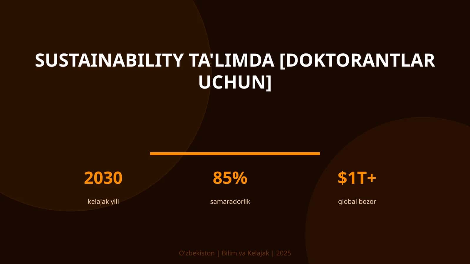 Sustainability ta'limda [doktorantlar uchun] 1