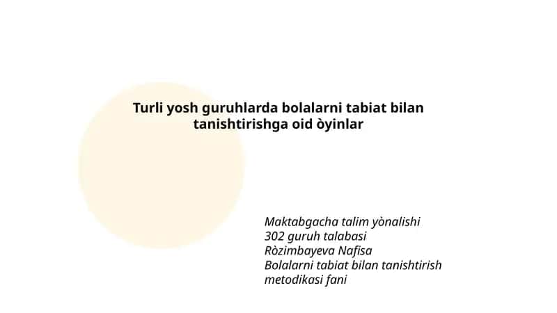 Bolalarni tabiat bilan tanishtirishga oid òyinlar 1