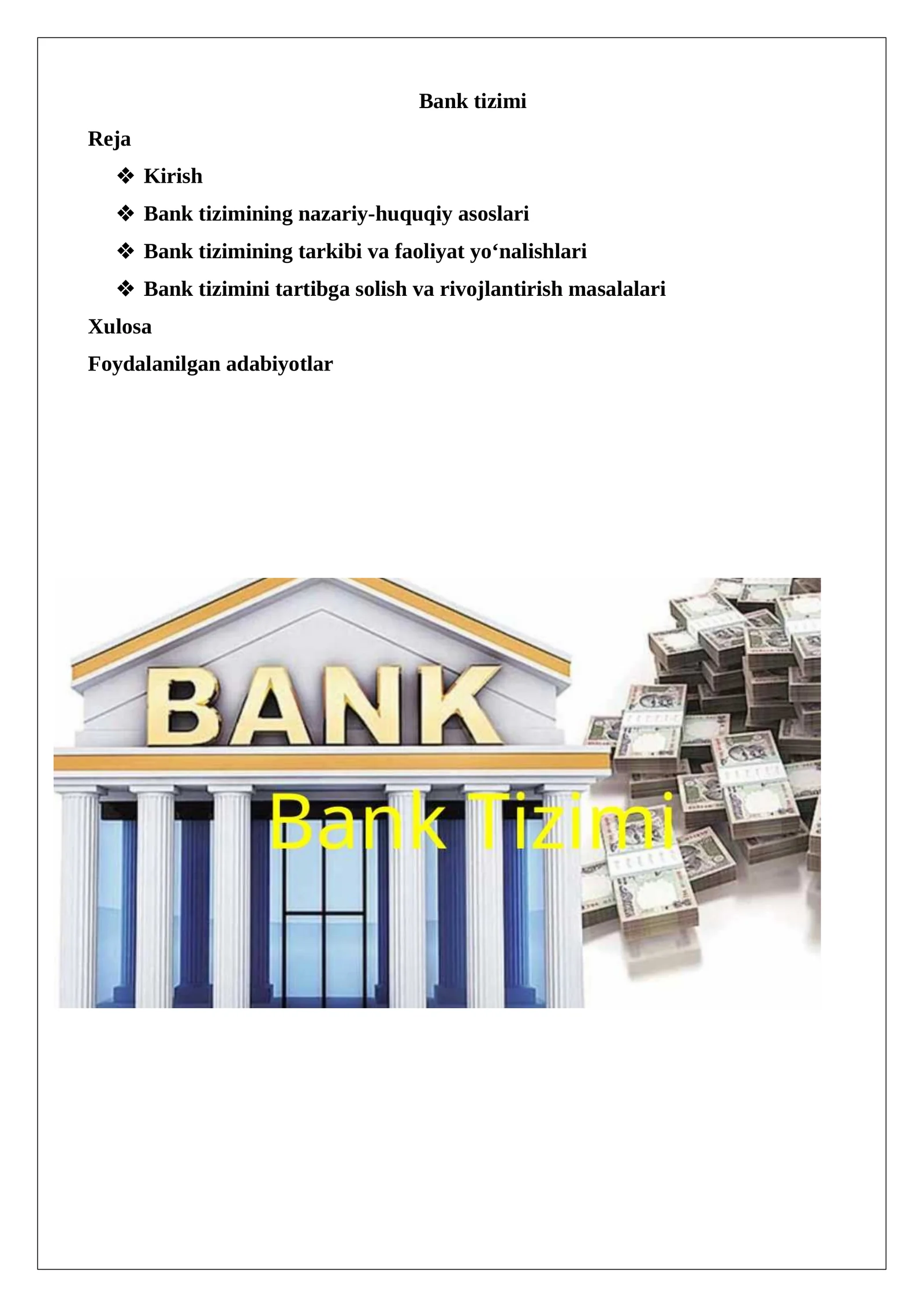 Bank tizimi 1