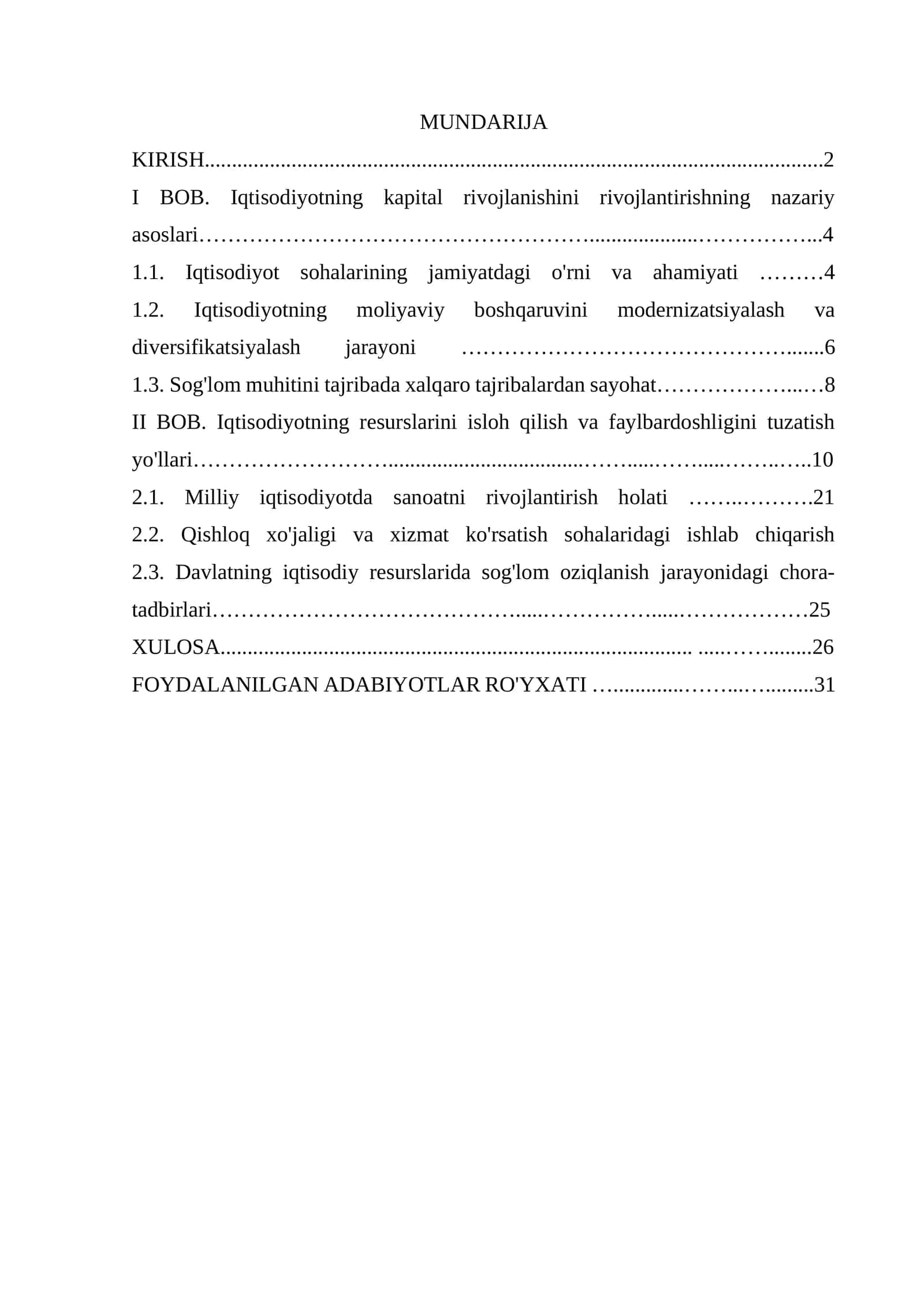 Iqtisodiyotning kapital rivojlanishini rivojlantirishning nazariy asoslari 1