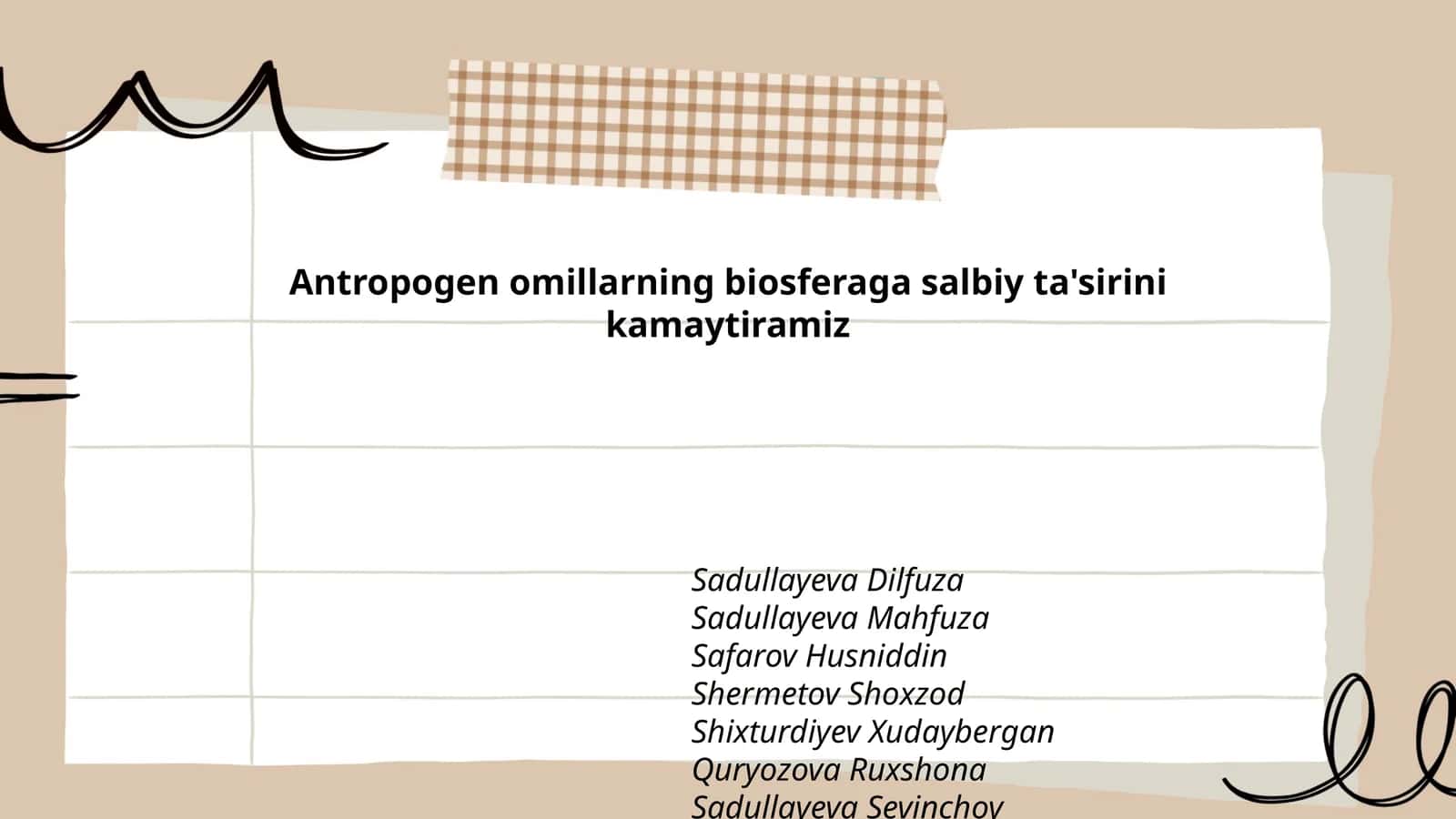 Antropogen omillarning biosferaga salbiy ta'sirini kamaytiramiz 1