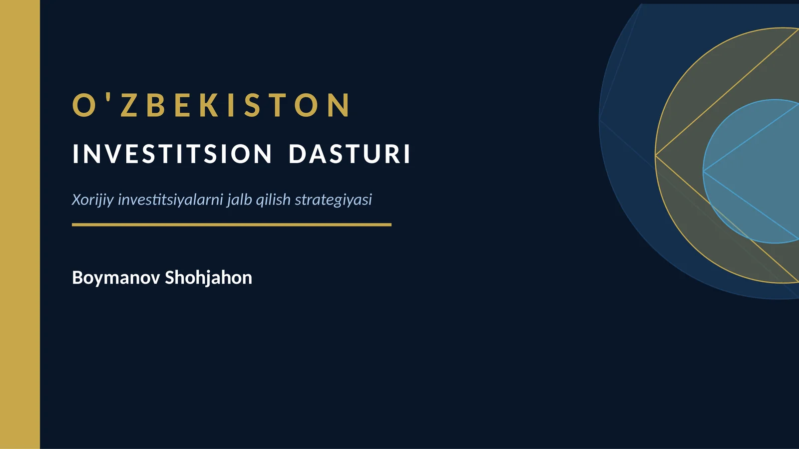 Xorijiy investitsiyalarni jalb qilish strategiyasi 1