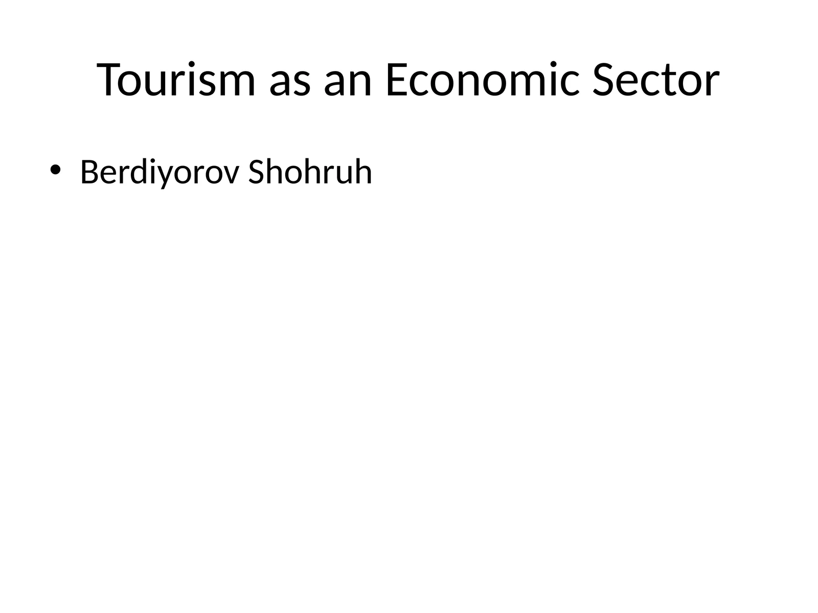 tourism as an economic sector 1