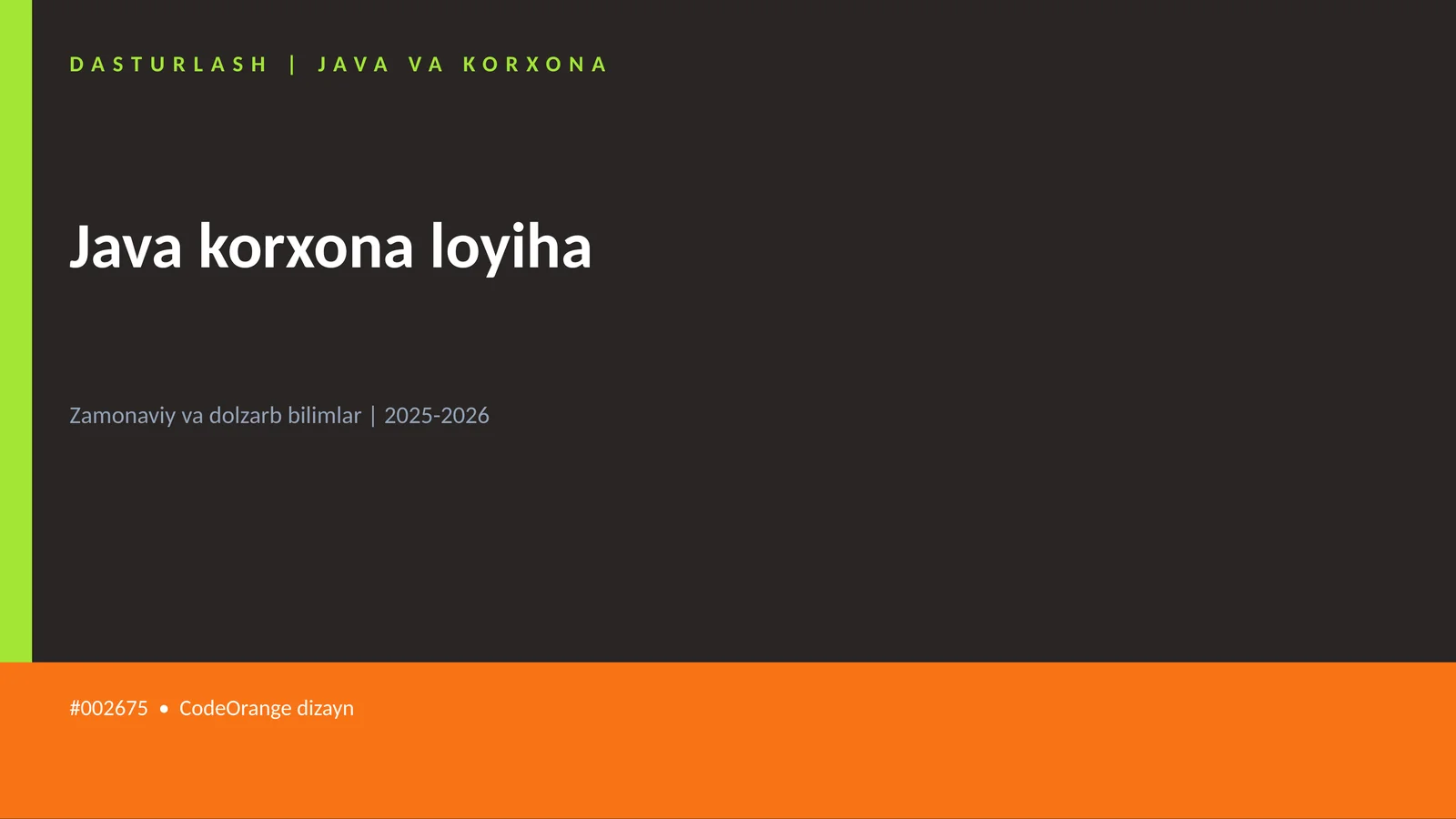 Java korxona loyiha 1