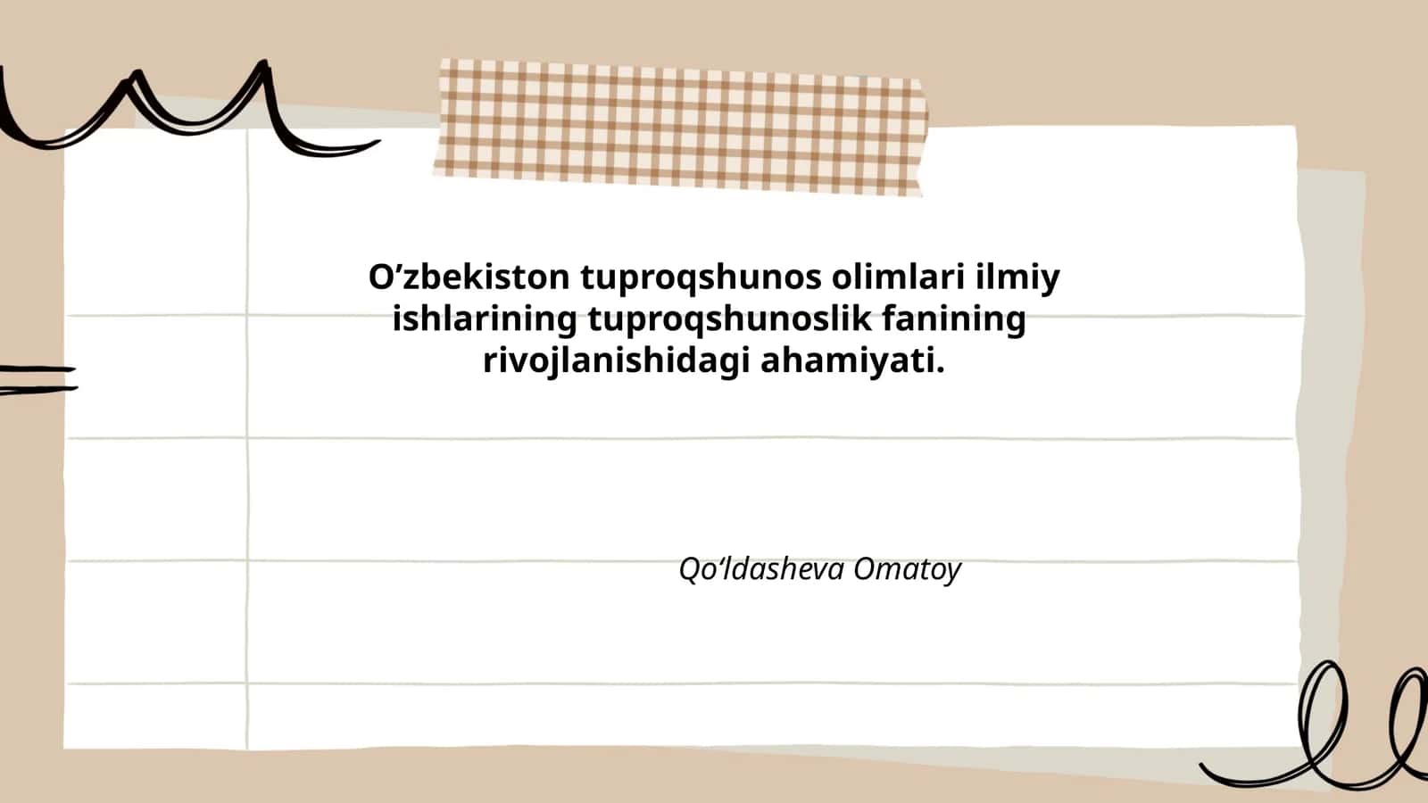 O'zbekiston tuproqshunos olimlari ilmiy ishlarining tuproqshunoslik fanining rivojlanishidagi ahamiyati 1
