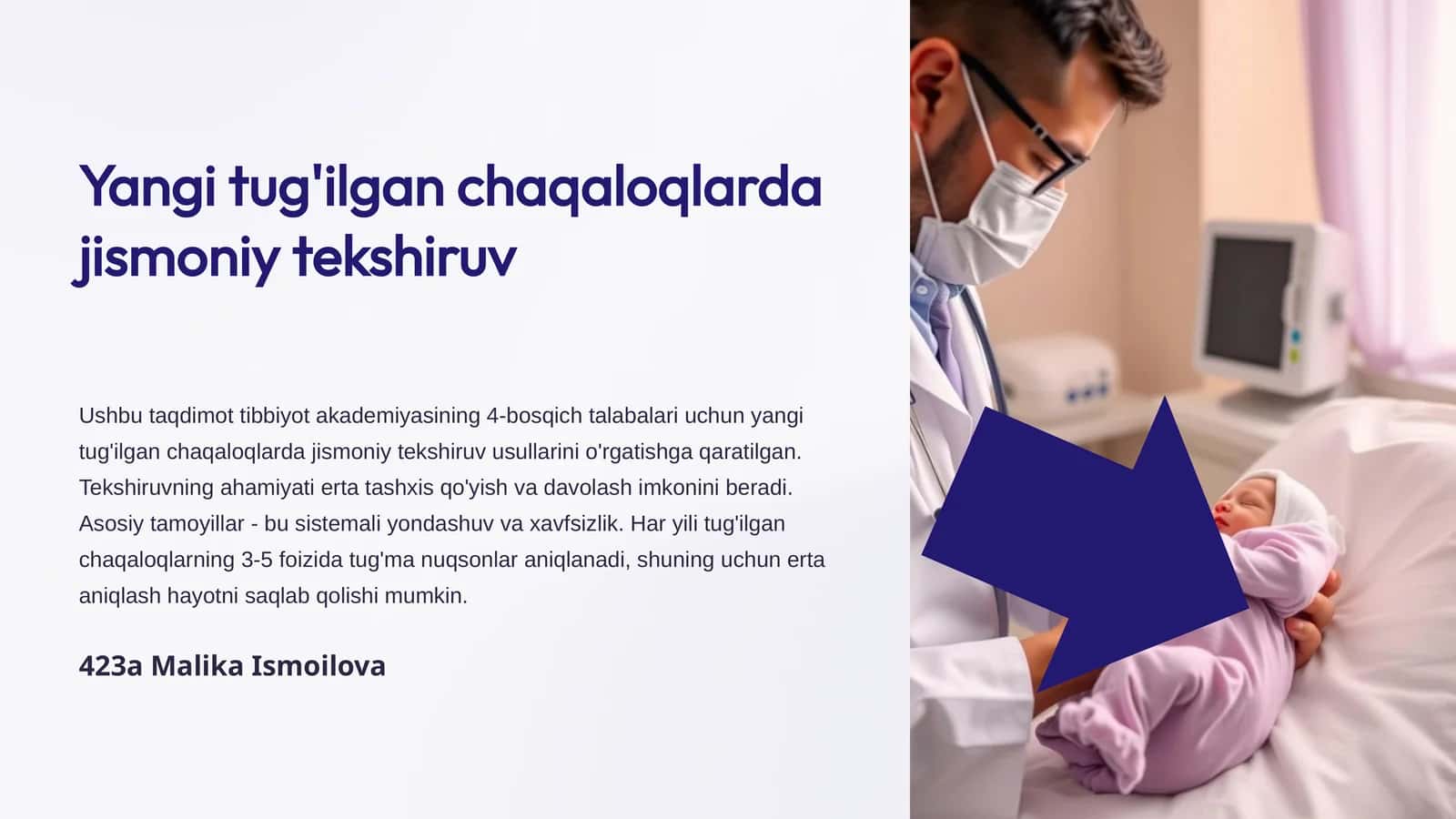 Yangi tug'ilgan chaqaloqlarda jismoniy tekshiruv 1