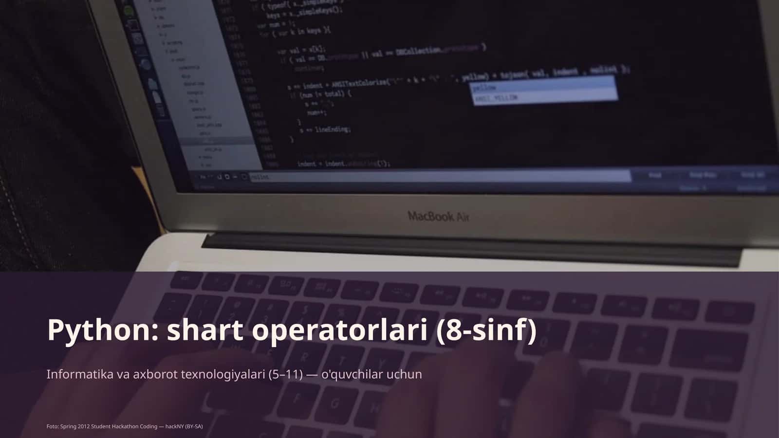 Python: shart operatorlari (8-sinf) 1
