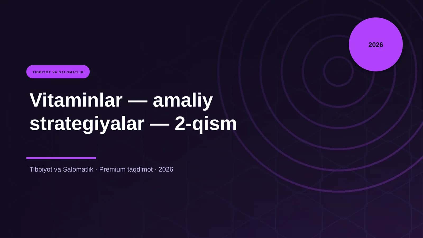 Vitaminlar — amaliy strategiyalar — 2-qism 1