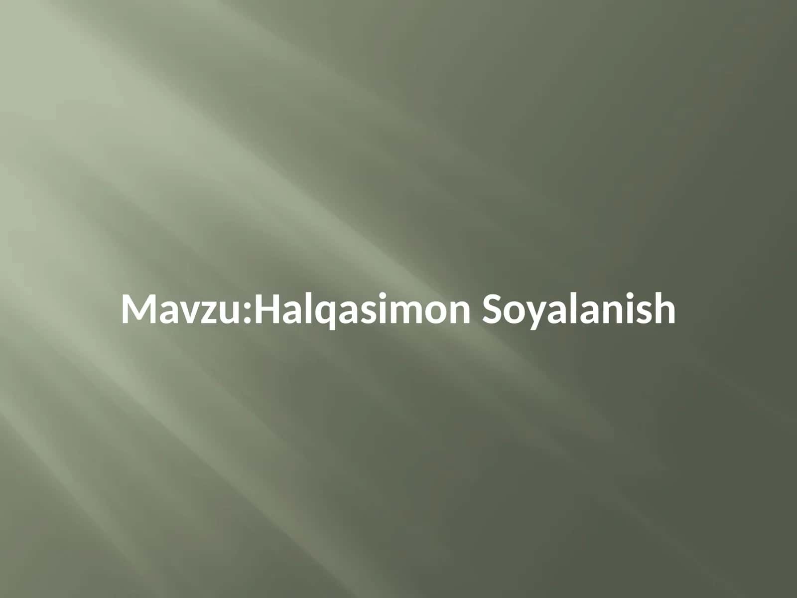Halqasimon Soyalanish 1