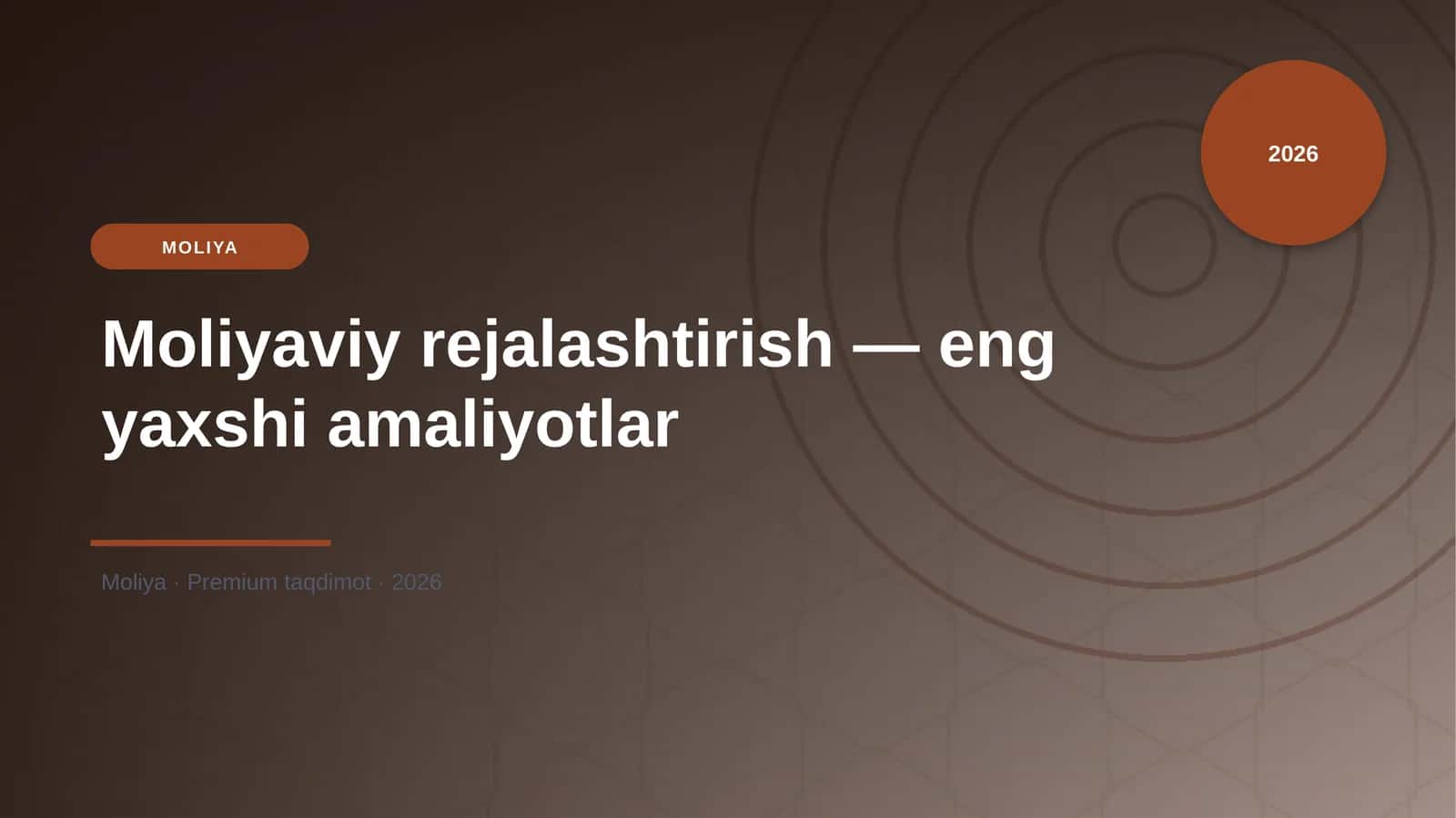 Moliyaviy rejalashtirish 1
