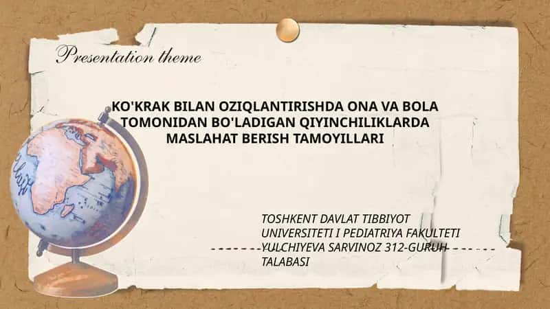 KO'KRAK BILAN OZIQLANTIRISHDA ONA VA BOLA TOMONIDAN BO'LADIGAN QIYINCHILIKLARDA MASLAHAT BERISH TAMOYILLARI 1